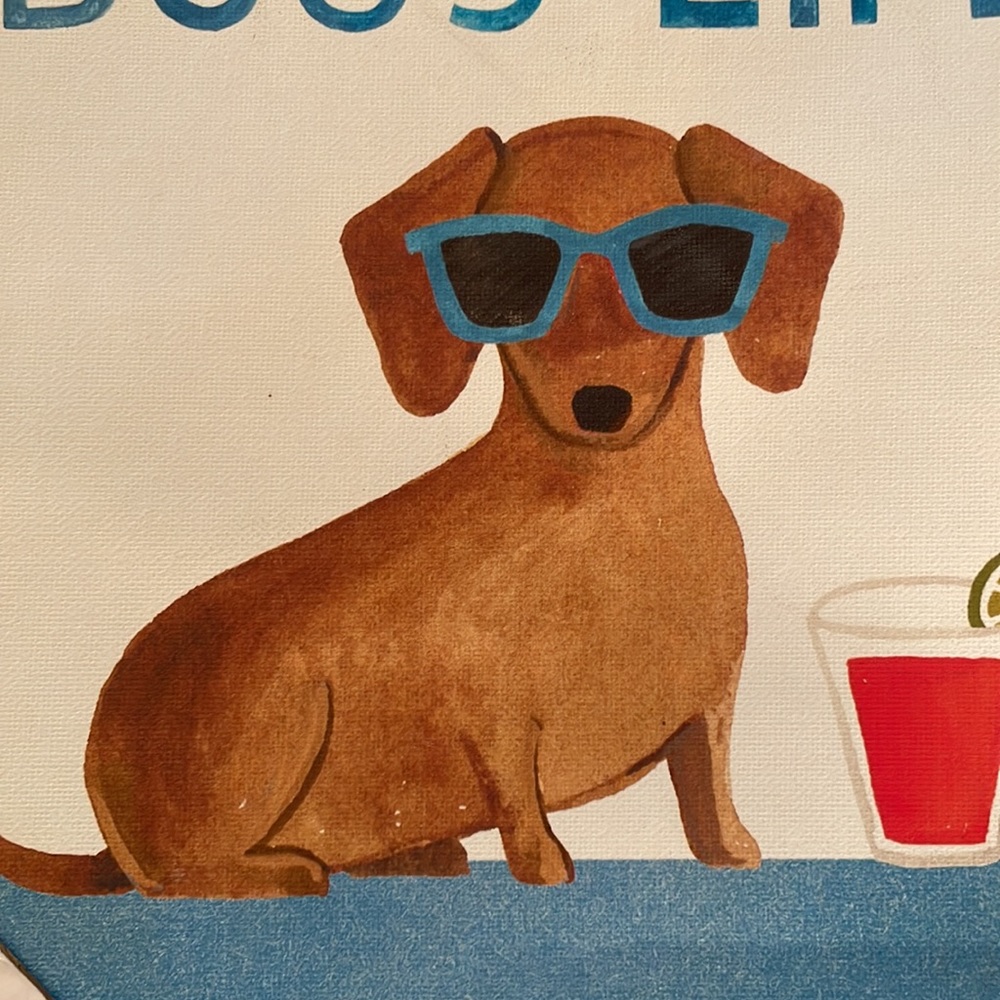 It’s a Dog’s Life” wrapped Dachshund canvas Print. - Picture 3 of 9